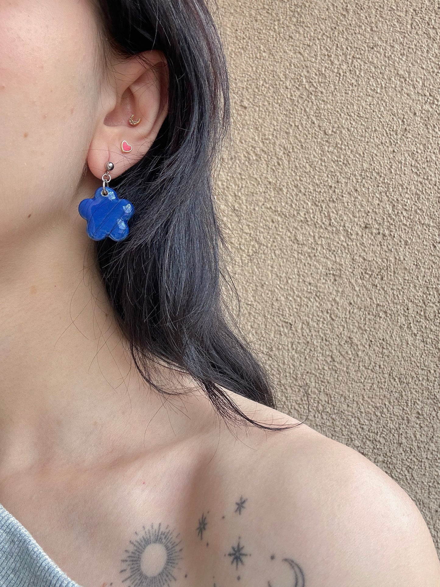 KOLCZYKI | KOBALTOWE KWIATKI