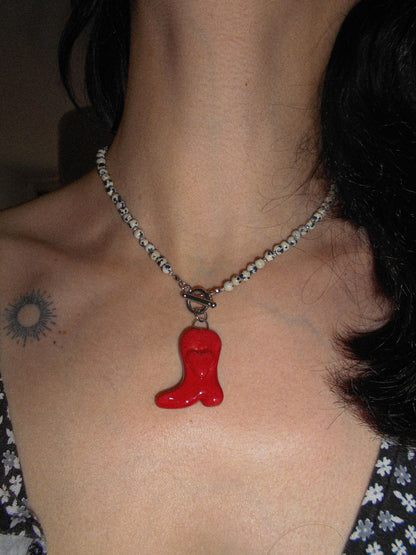 NASZYJNIK | CZERWONA KOWBOJKA