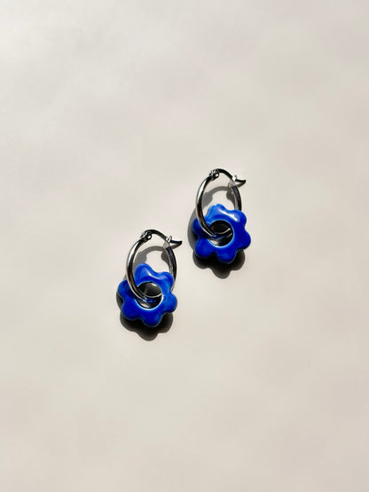 KOLCZYKI | MINI KOBALTOWE KWIATKI