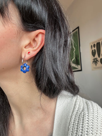 KOLCZYKI | MINI KOBALTOWE KWIATKI