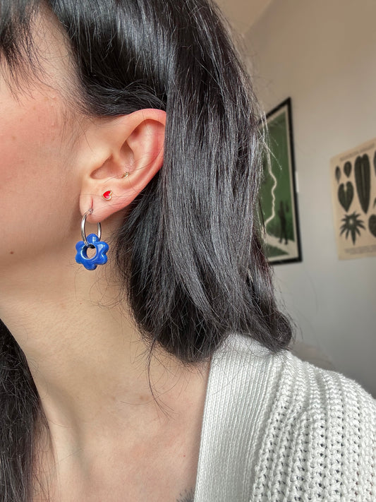 KOLCZYKI | MINI KOBALTOWE KWIATKI