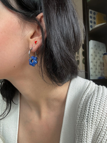 KOLCZYKI | MINI KOBALTOWE KWIATKI