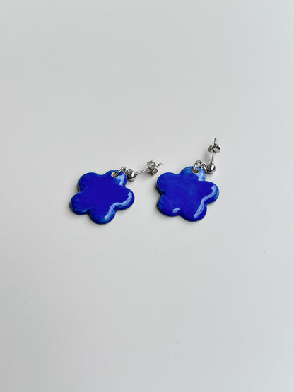KOLCZYKI | KOBALTOWE KWIATKI